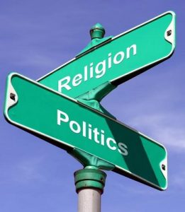street sign - corner of religion and (government) politics